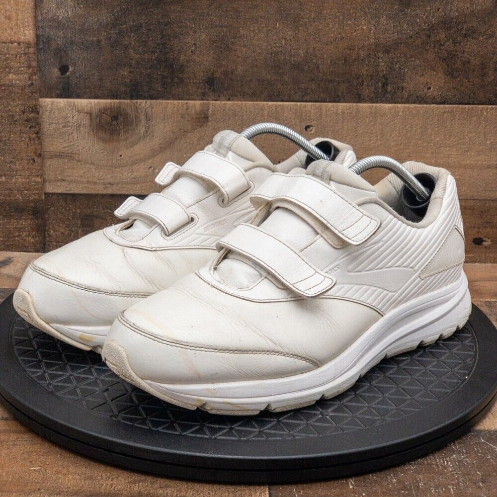 BROOKS ADDICTION WLK MENS ATHLETIC SHOES DOUBLE STRAP WHITE LEATHER SIZE 13EEEE